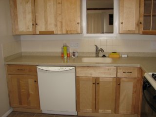 Rear of kitchen, seen from living room